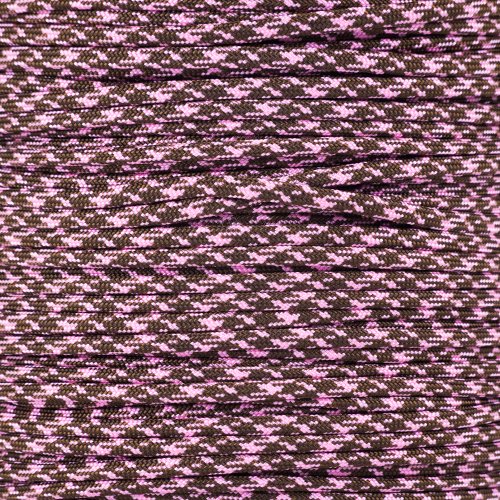 Paracord Planet 20 Foot Hanks of 550 Type III 7 Strand Paracord (Brown & Pink Camo 20 Feet)