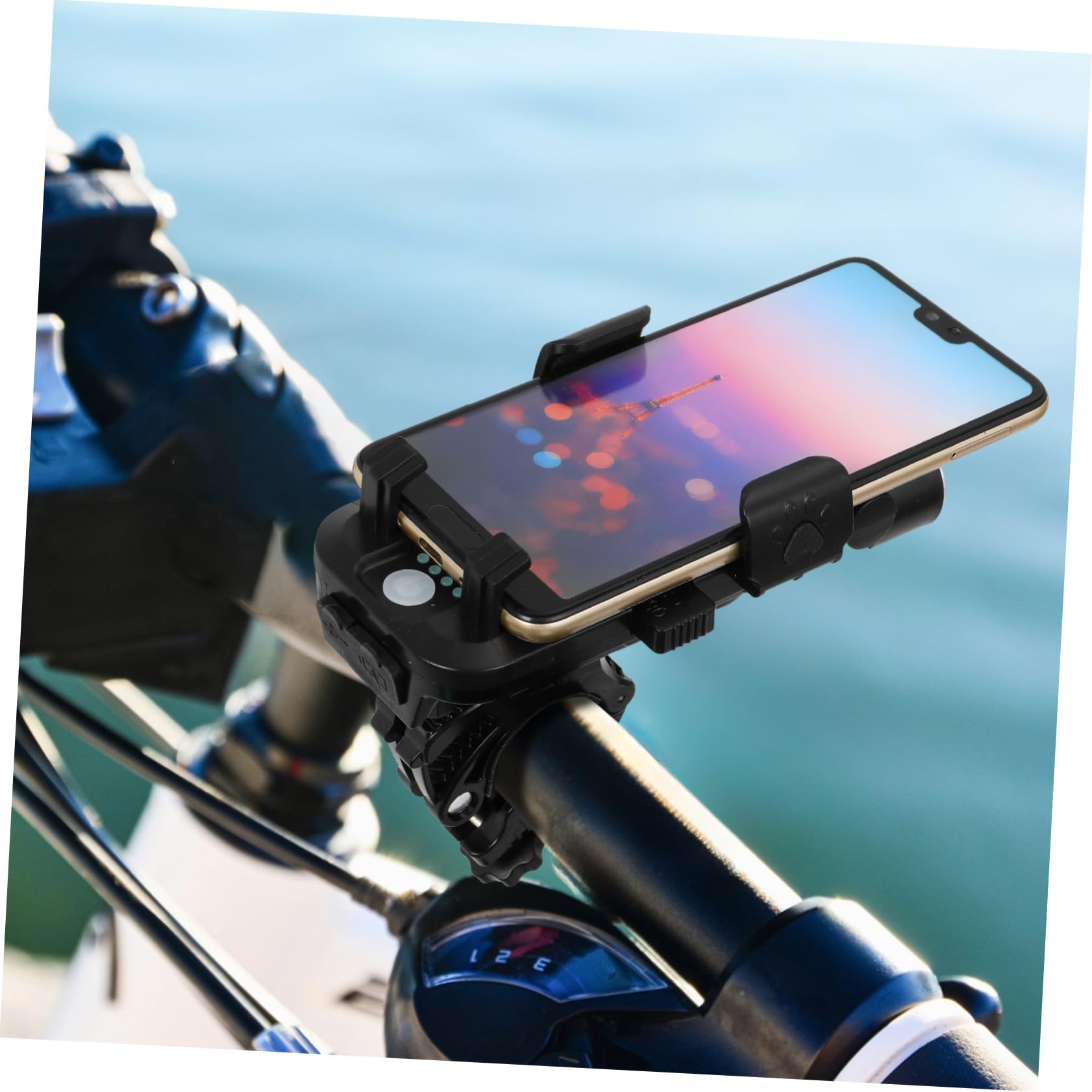 Sosoport 4000mah Luce Posteriore per Bici Supporto per Telefono e Clacson Luci LED Batteria Ricaricabile USB per Guida Notturna
