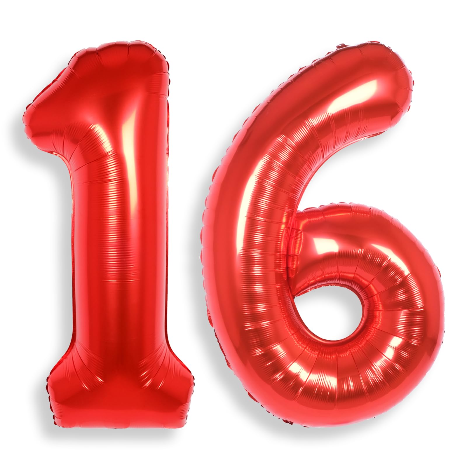 Red Large Number 16 Balloons: 40 Inch Big Foil Number Balloons Giant Helium Balloon Age 0-9 Mylar Balloon for Birthday Party Baby Shower Anniversary Decorations โ image 1