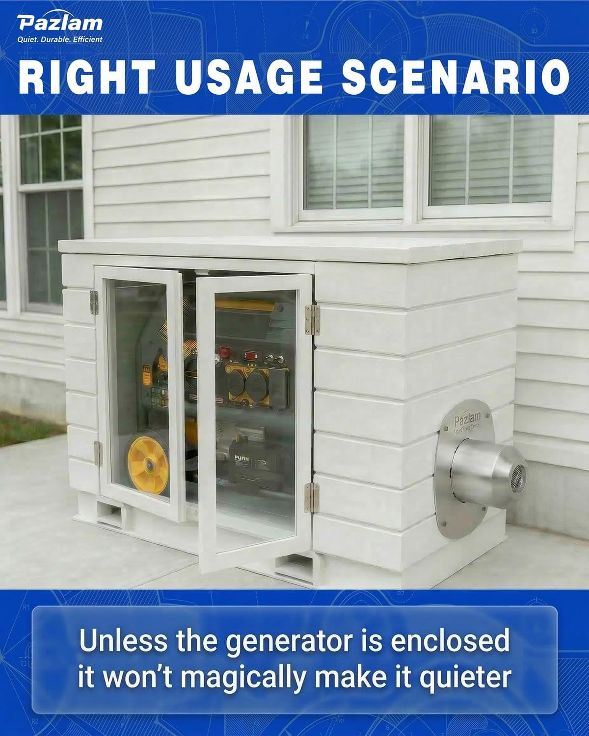 Generator Exhaust Extension Kit – Universal Fit for Firman, Honda, Champion & More – Heavy-Duty Stainless Steel with Flexible Pipe – Exhaust Noise Reduction & Fume Venting