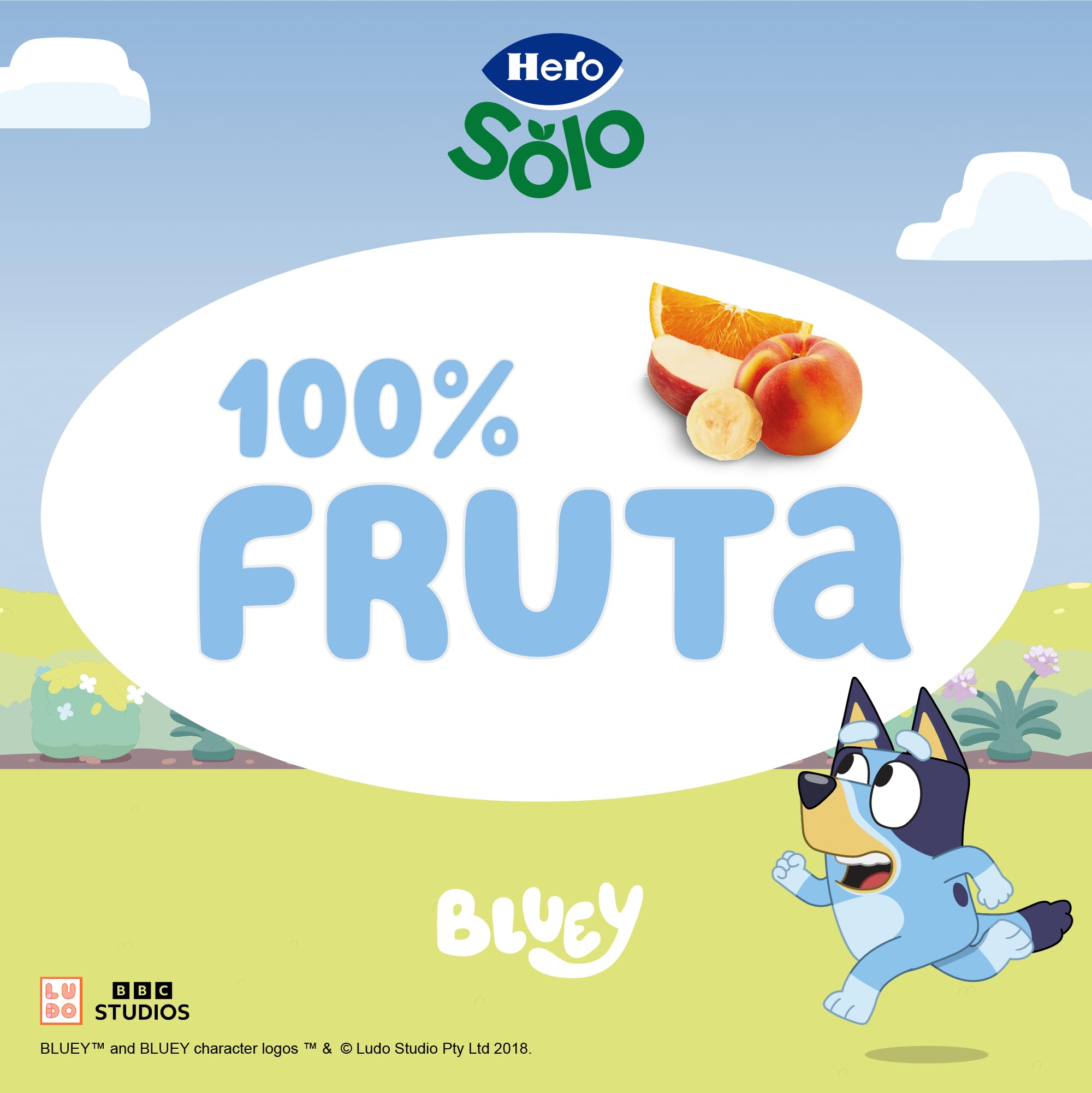 Hero Solo, Mi Fruta Bolsita de Fruta sabor Mediterráneo - Para Bebés a Partir de los 6 Meses - Pack de 18 x 100 g