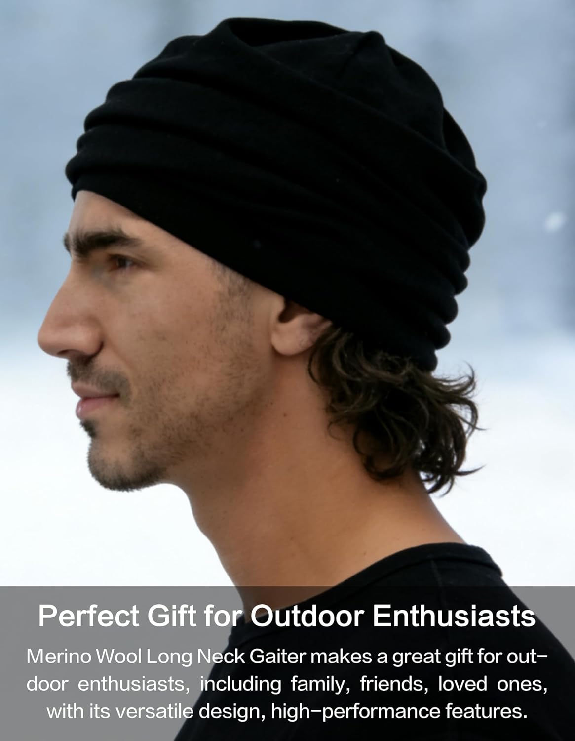Merino Wool Neck Gaiter for Men & Women–Ski, Hunt&Running,12-Way Wool Ski Face Mask-With Headband&Balaclava Warmer - Image 9