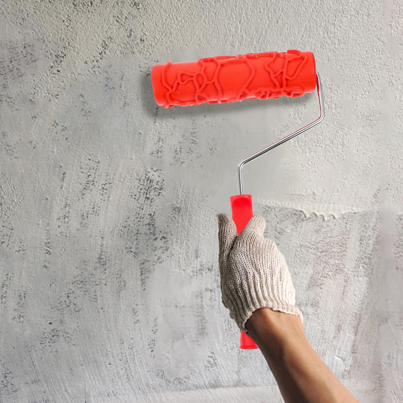 Housoutil 5st Textur-malwerkzeuge Rollpinsel Zum Ausbessern Von Wandfarben Farbkantenwalze Kleiner Farbroller Aus Schaumstoff Wandreparaturpastenroller Farbrollerköpfe Nahtroller Plastik Rot