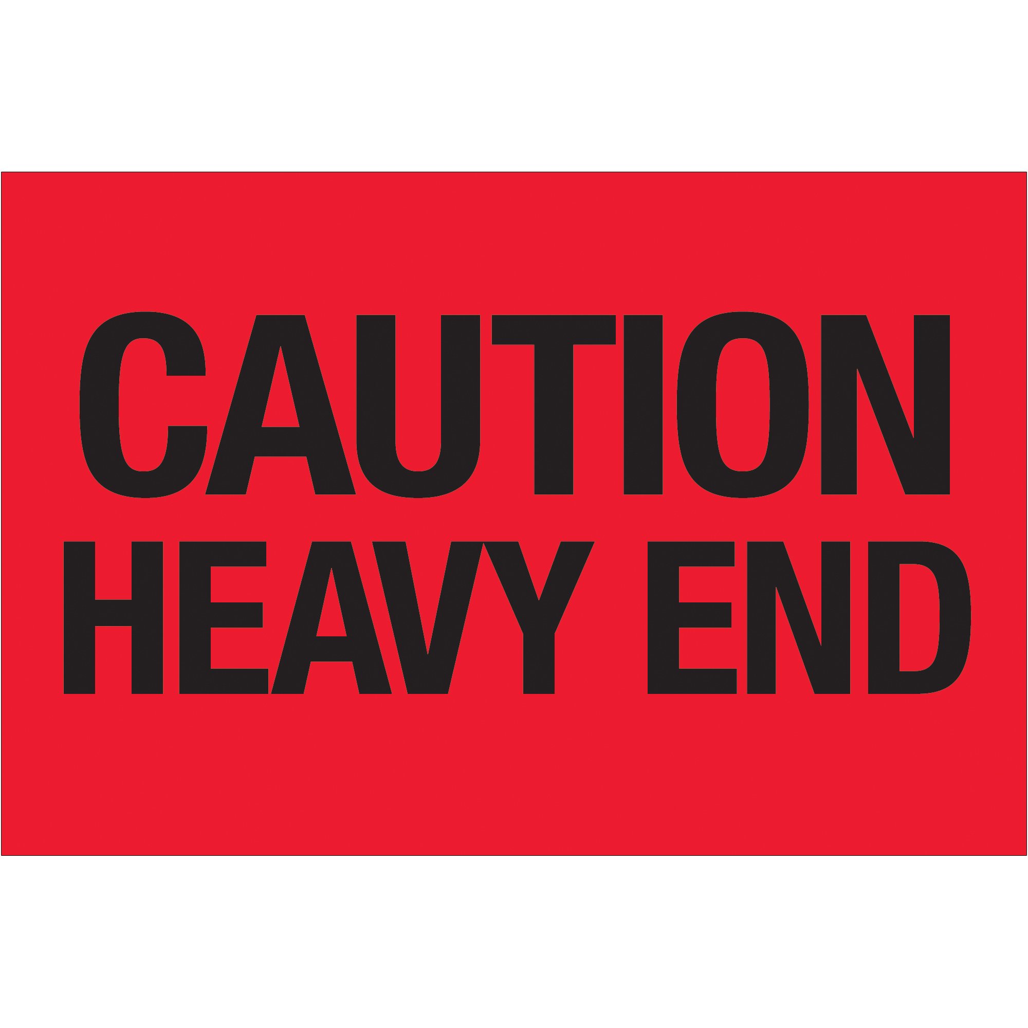Discount Tag & Label 'Caution Heavy End' Labels/Stickers, 2' x 3', Fluorescent Red, 500 Labels Per Roll (1 Roll)
