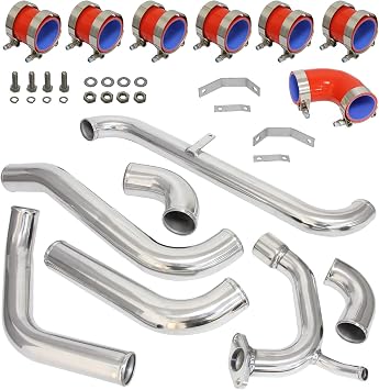 Front Mount Intercooler Piping Kit compatible with 4E-FTE Starlet GT 1.3L Engine Turbo EP82 1990-1995 models Glanza V EP91 1996-1999 models sliver-red