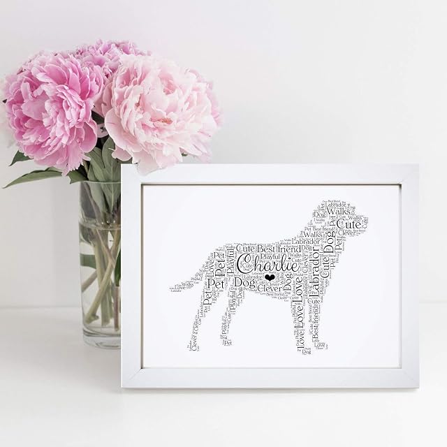 Personalised Labrador Word Art Print - A5, A4 Prints & Framed