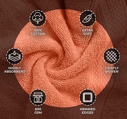 Miniatura 6 de Avalon Towels Juego de 4 toallas de baño, 100% algodón de 21.16 ozm, ligeras y altamente absorbentes, toalla de secado rápido, sensación suave, 27 x