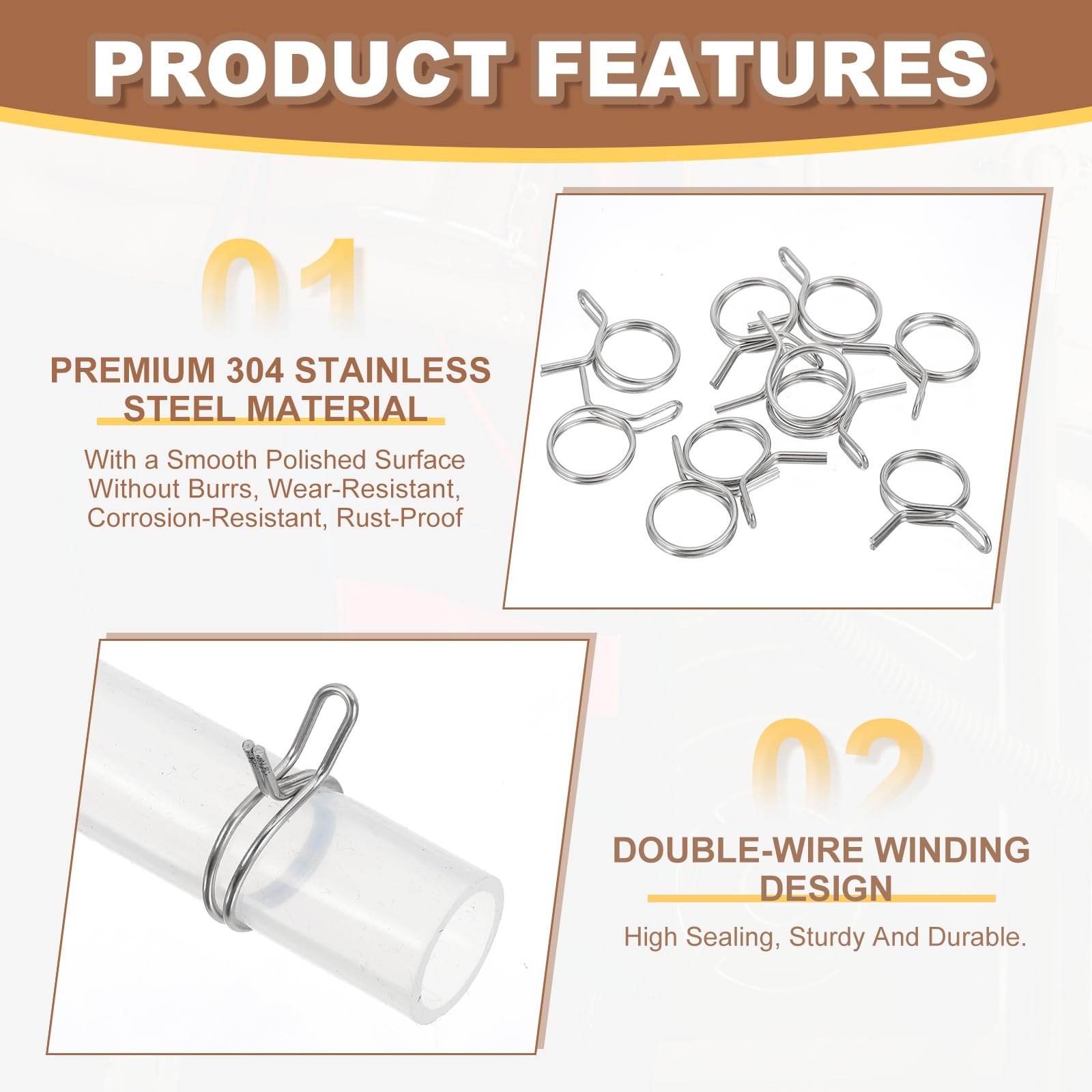 PATIKIL Double Wire Spring Hose Clamps - Image 3