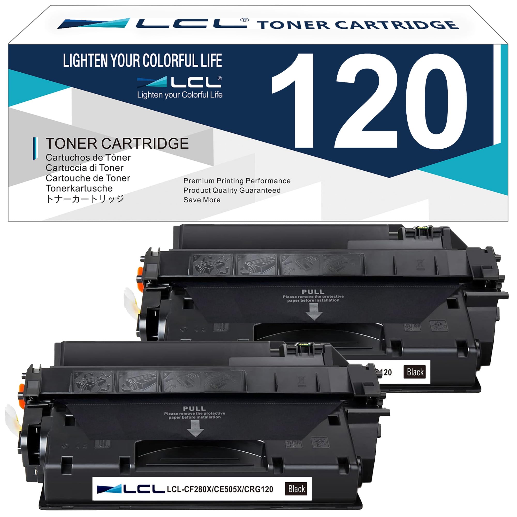 LCL 120 Black Toner Cartridge 2 Pack Replacement for Canon 120 cartridges 120 CRG-120 CRG120 for Canon imageCLASS D1120 D1550 D1150 D1320 D1350 D1520