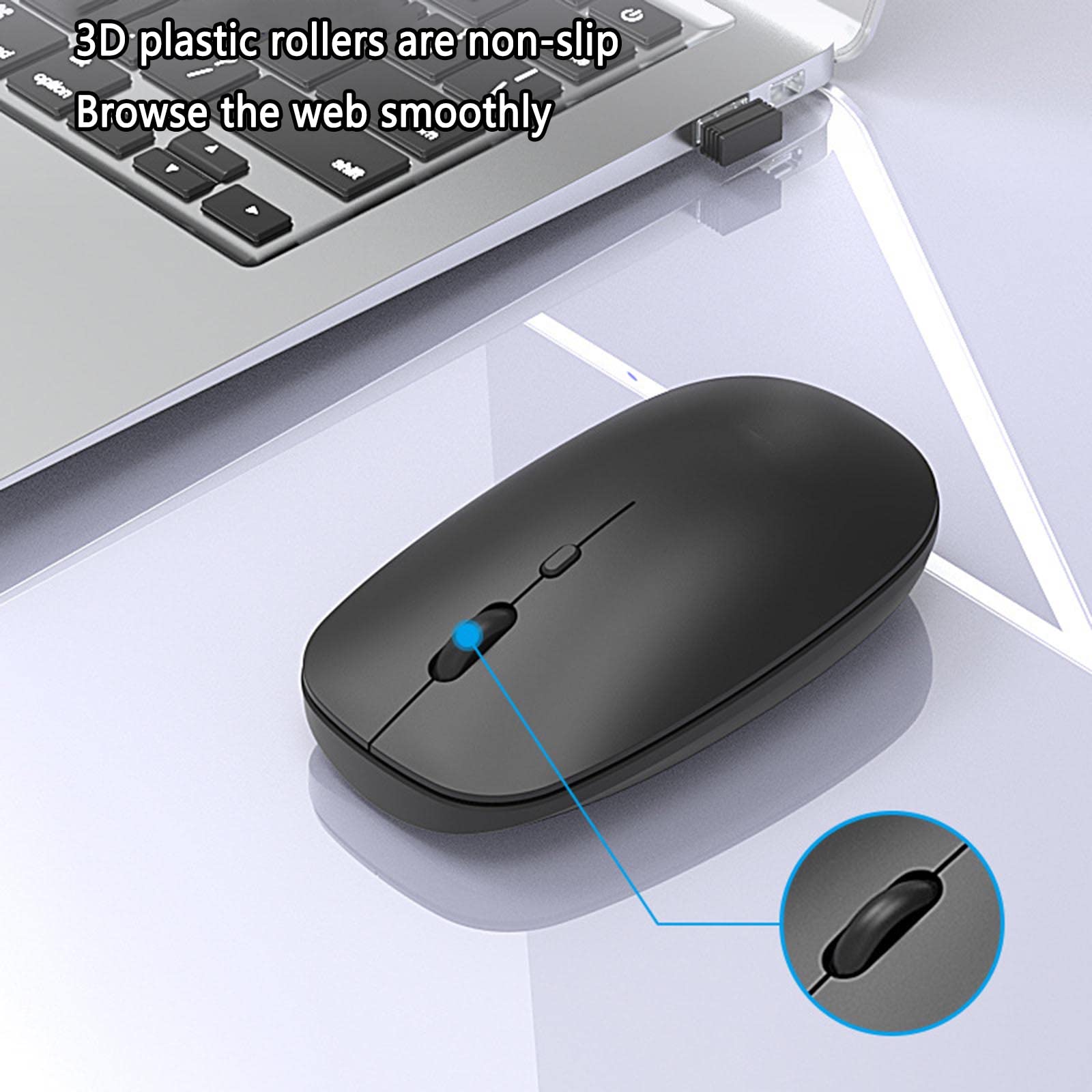 Mysz Mysz bezprzewodowa Mysz komputerowa do laptopa USB do gier Ergonomiczna mysz z możliwością ładowania Urządzenie wskazujące Bluetooth 2,4 GHz Fotoelektryczny(White)