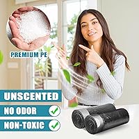 Vista 6 de 100 bolsas de basura pequeñas de 4 galones, con cordón, bolsas de basura pequeñas negras para baño, cocina, oficina, dormitorio, sin perfume