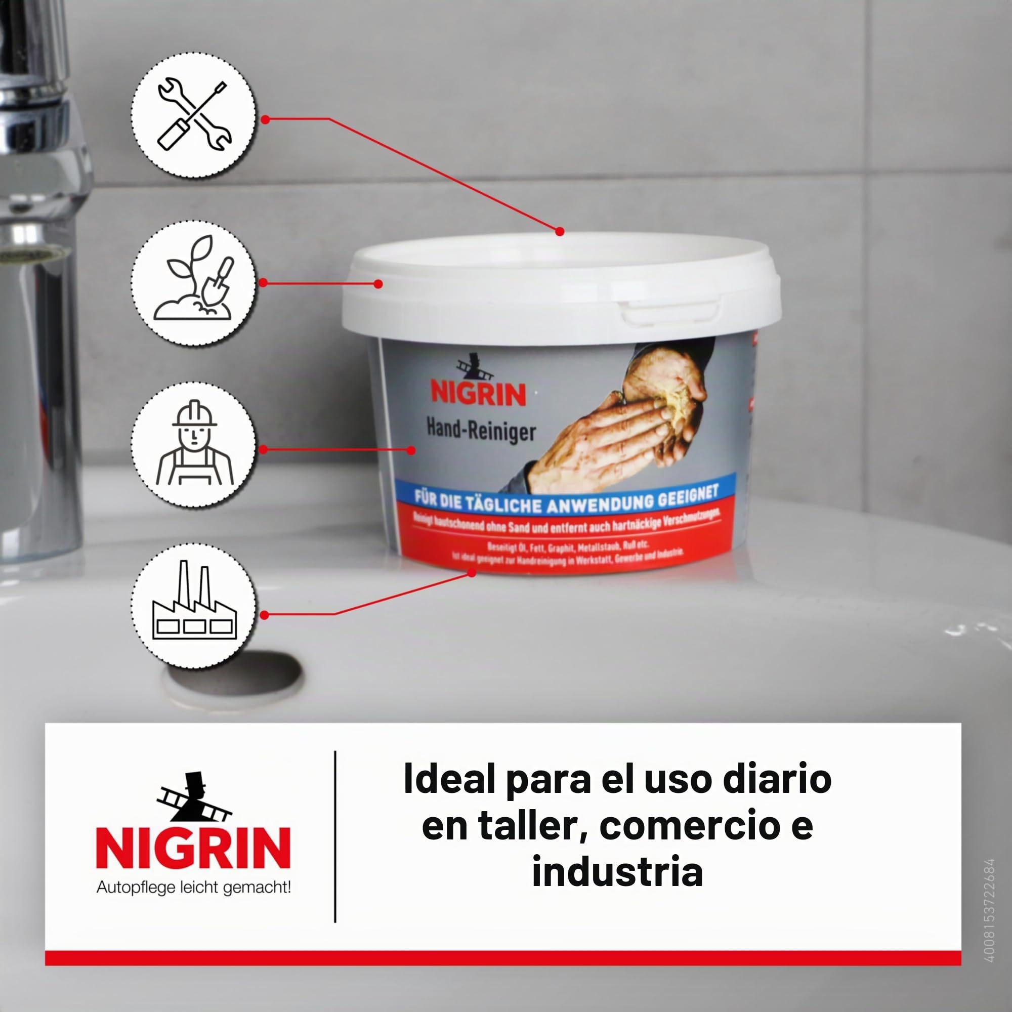 Nigrin RepairTec 72268 Jabón para manos profesional 500 ml