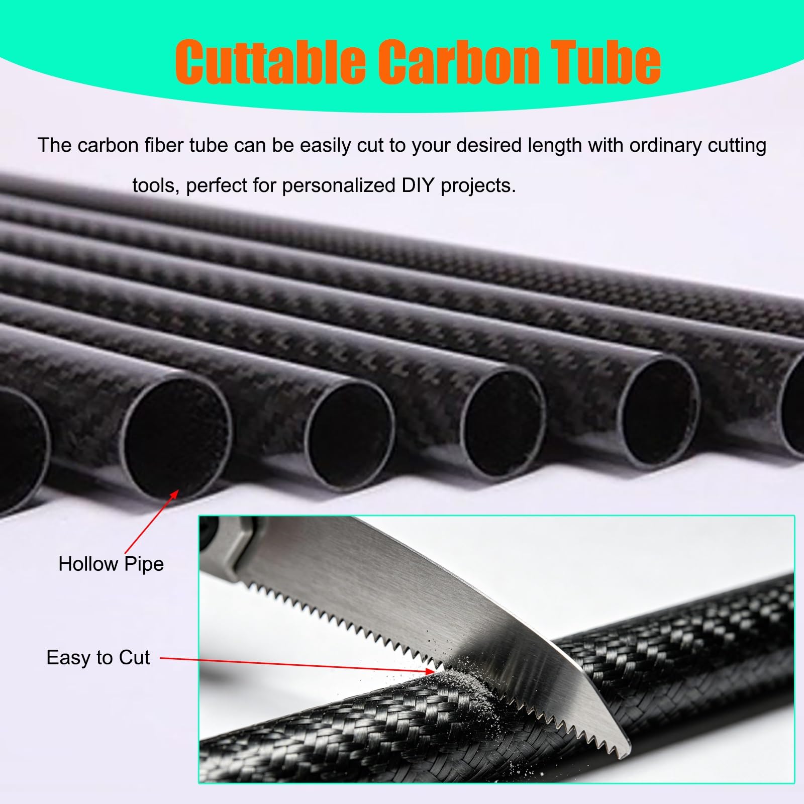 AMUFJJ Tubo De Fibra De Carbono Tubo De Fibra De Carbono con Diámetros Exteriores De 6, 8, 16, 20, 28, 30, 34, 40, 46 Y 58 mm; Varilla De Fibra De Carbono con Acabado Liso Brillante(40x36x1000MM)