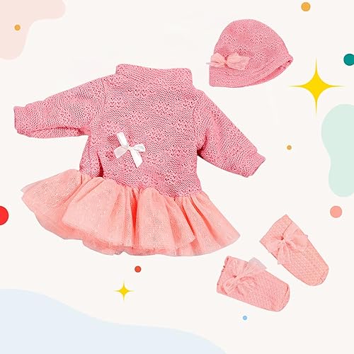 Miniatura 6 de Ropa de muñeca de bebé de 15 pulgadas, casual, lindo, rosa, conjunto de 3 piezas, adecuado para muñecas vivas de 14 a 16 pulgadas, ropa para muñecas