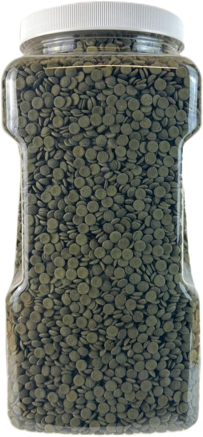Aquatic Foods Inc. 8mm - 1/3" Spirulina & Green Algae Sinking Wafers for Shrimp, Snails, Crabs, Crayfish, Plecos, Catfish, Bottom Fish, All Tropical Fish...WL 2-lbs 4oz Med Jar