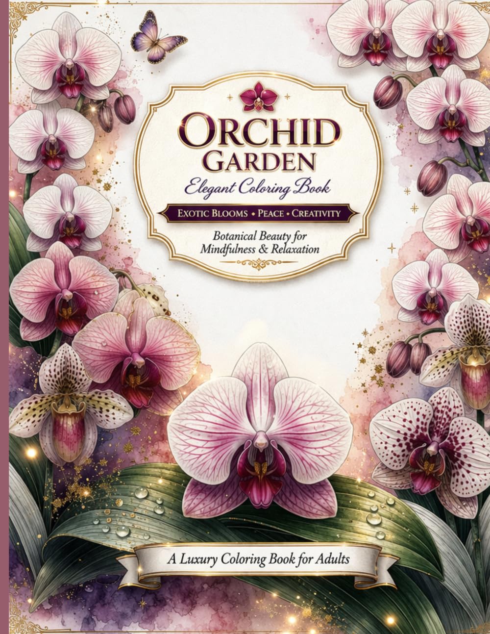 Orchid Garden Coloring Book: A Floral Escape for Stress Relief