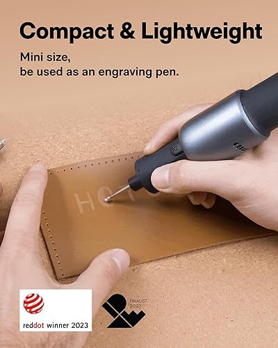 Miniatura 3 de HOTO Kit de herramientas rotativas inalámbricas de 4 V, 5 velocidades y 25000 rpm, potente bolígrafo de grabado con luz LED, USB-C recargable, 35