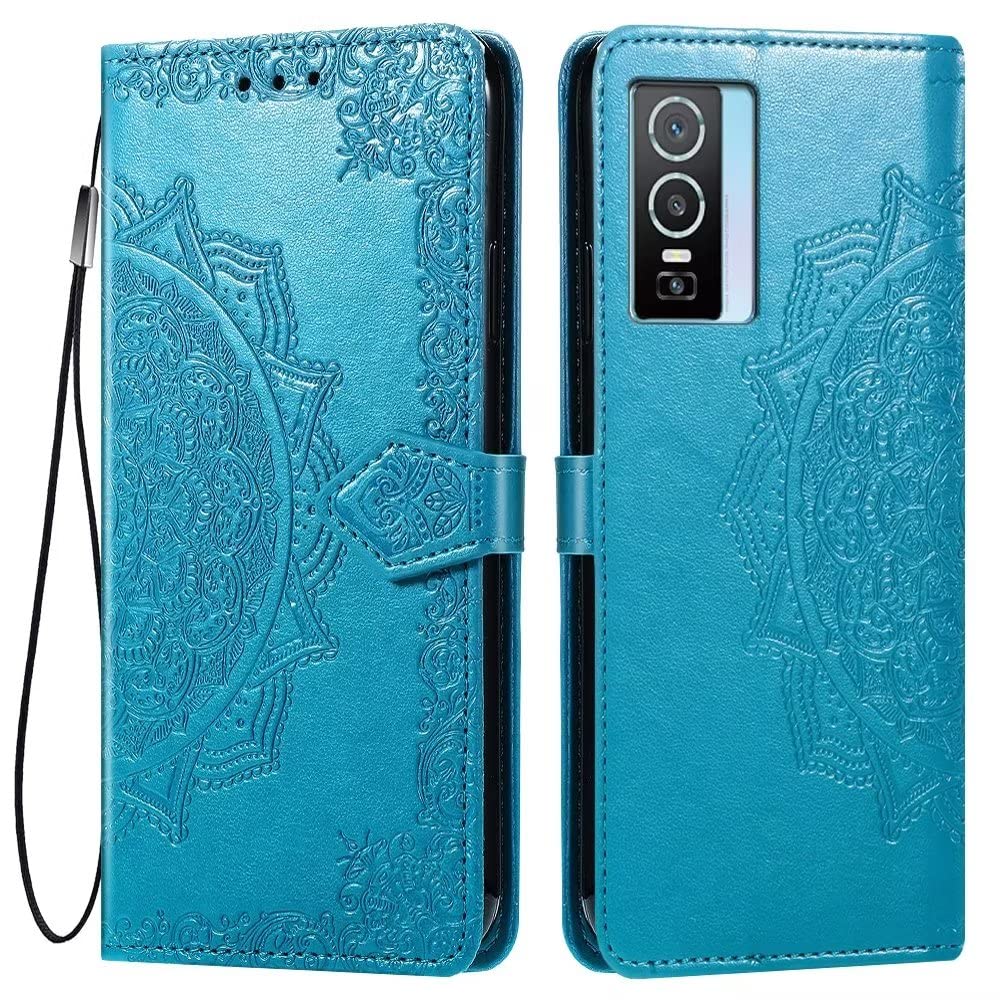 HONLEN Handyhülle Für Vivo Y76 5G – Mandala Design, PU Leder, Mit Magnetverschluss & 3 Kartenfächern