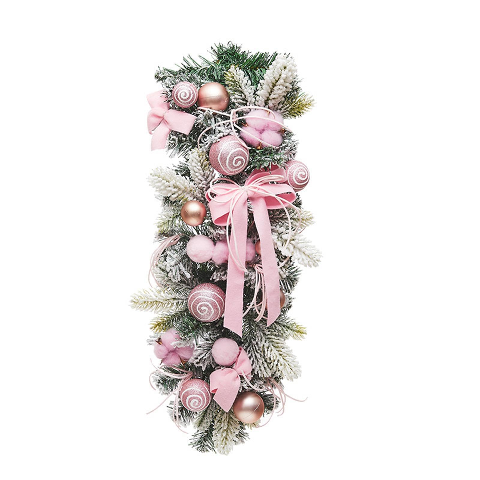 PIXZCSA Artistic Seasonal Ornament Festive Decor Christmas Garland Swag Teardrop Wreath Christmas Garland Is Made Of PVC Crafts Gift Xmas Party Stairs Railing
