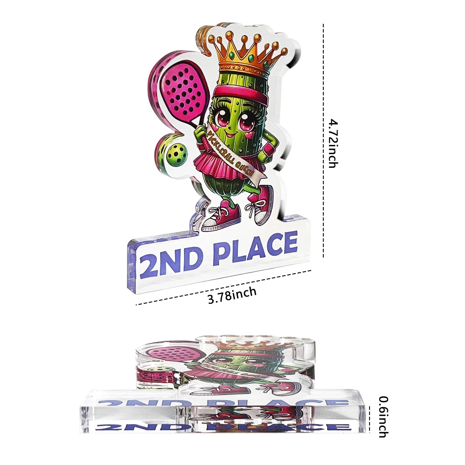 3 medallas de trofeo de pickleball, 1, 2, 3, trofeo de pickleball divertido, inspirador, premios de torneo para amantes de Pickle Ball, adultos y niños (niñas)