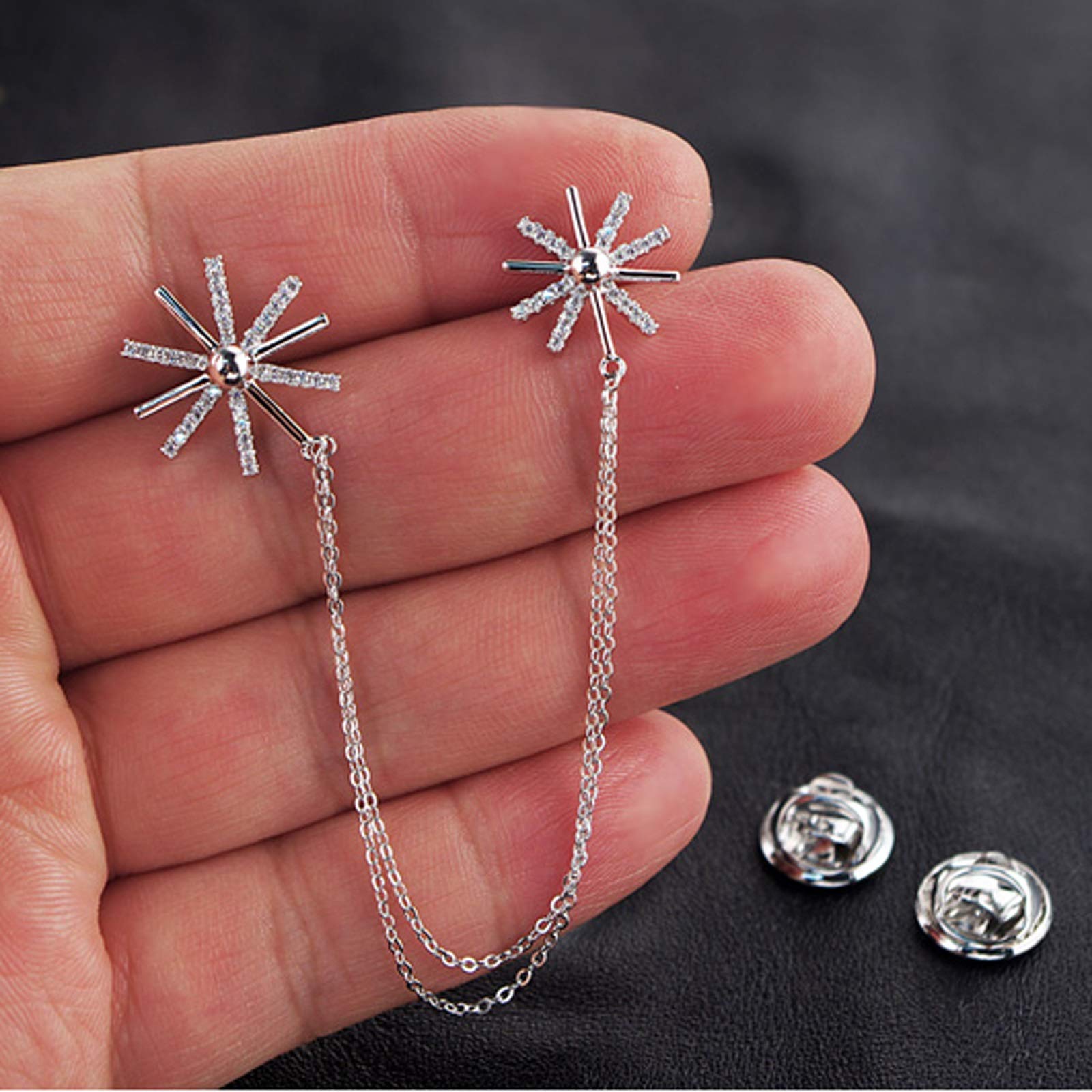 broschennadeln für Damen, 1 Packung, Herren-brosche, anstecknadel, hängende Ketten, kragenbroschen, einfache brosche, Anzug, Hemdkragen, eckknopf-Accessoires, modische broschen