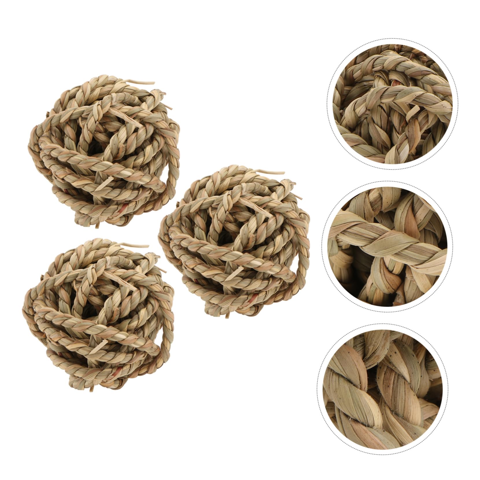 FOMIYES 3sets Spielzeug Handgemachte Natürliche Gras Seil Kauen Spielzeug Für Meerschweinchen Pet Aktivität Spielzeug 3 Stücke * 3