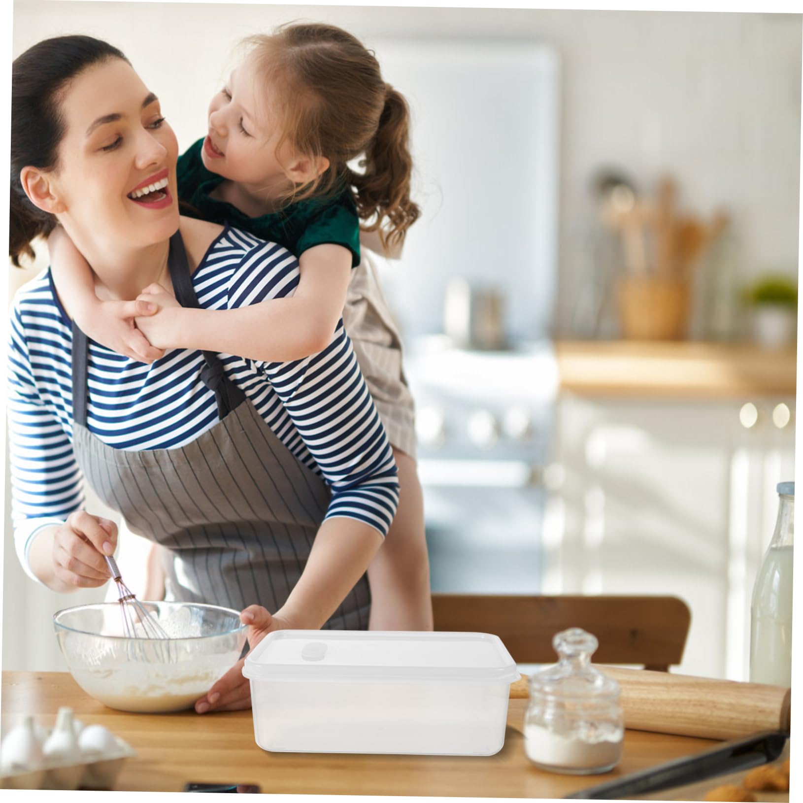 TOPBATHY 4 Pz più croccante cucina contenitori cucina contenitore cibo ermetico scatola pane colleghi bread box frigorifero porta alimenti detentore di freschezza pp bianca