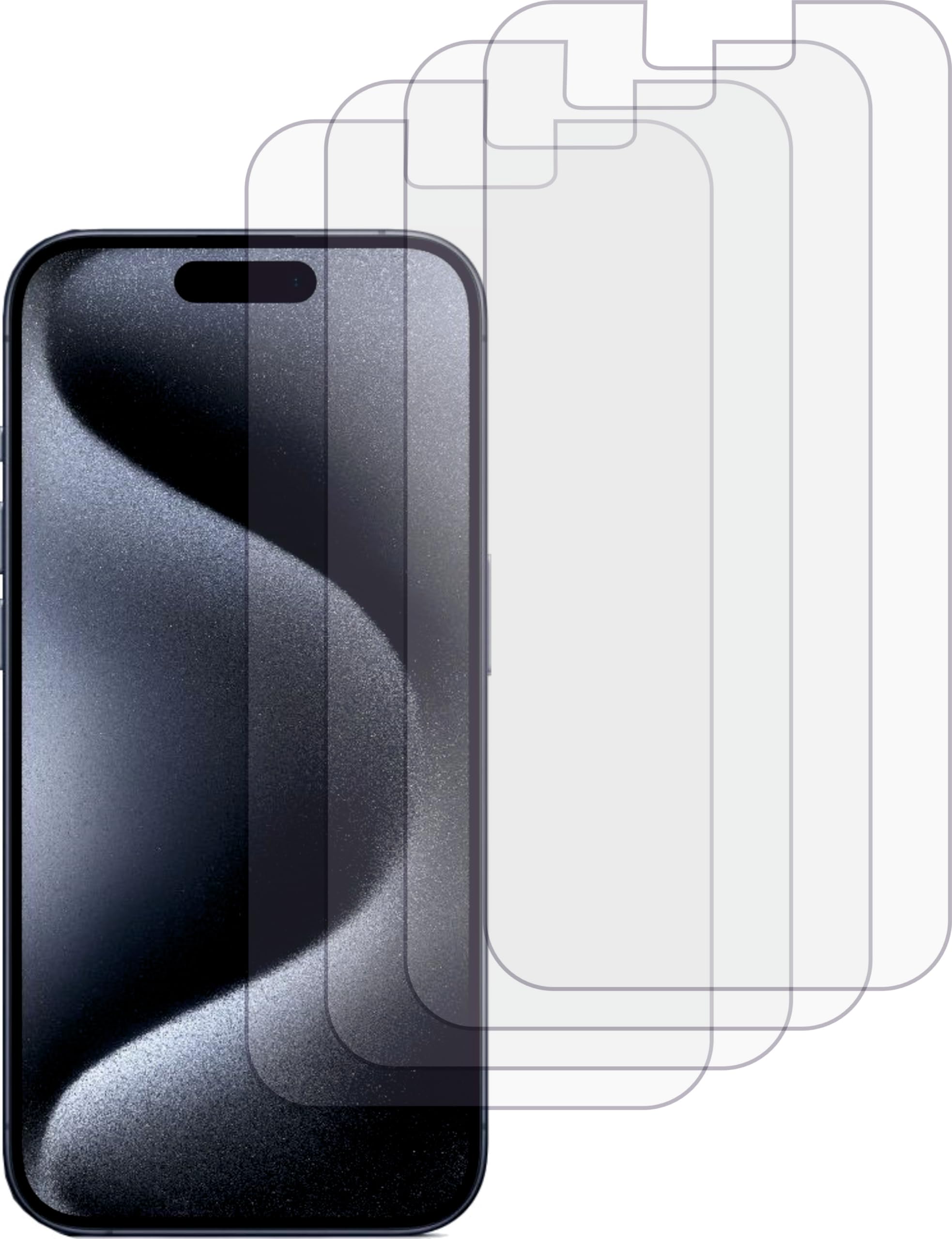 4ProTec 4x Clear Screen Protector Films for Apple iPhone 15 Pro