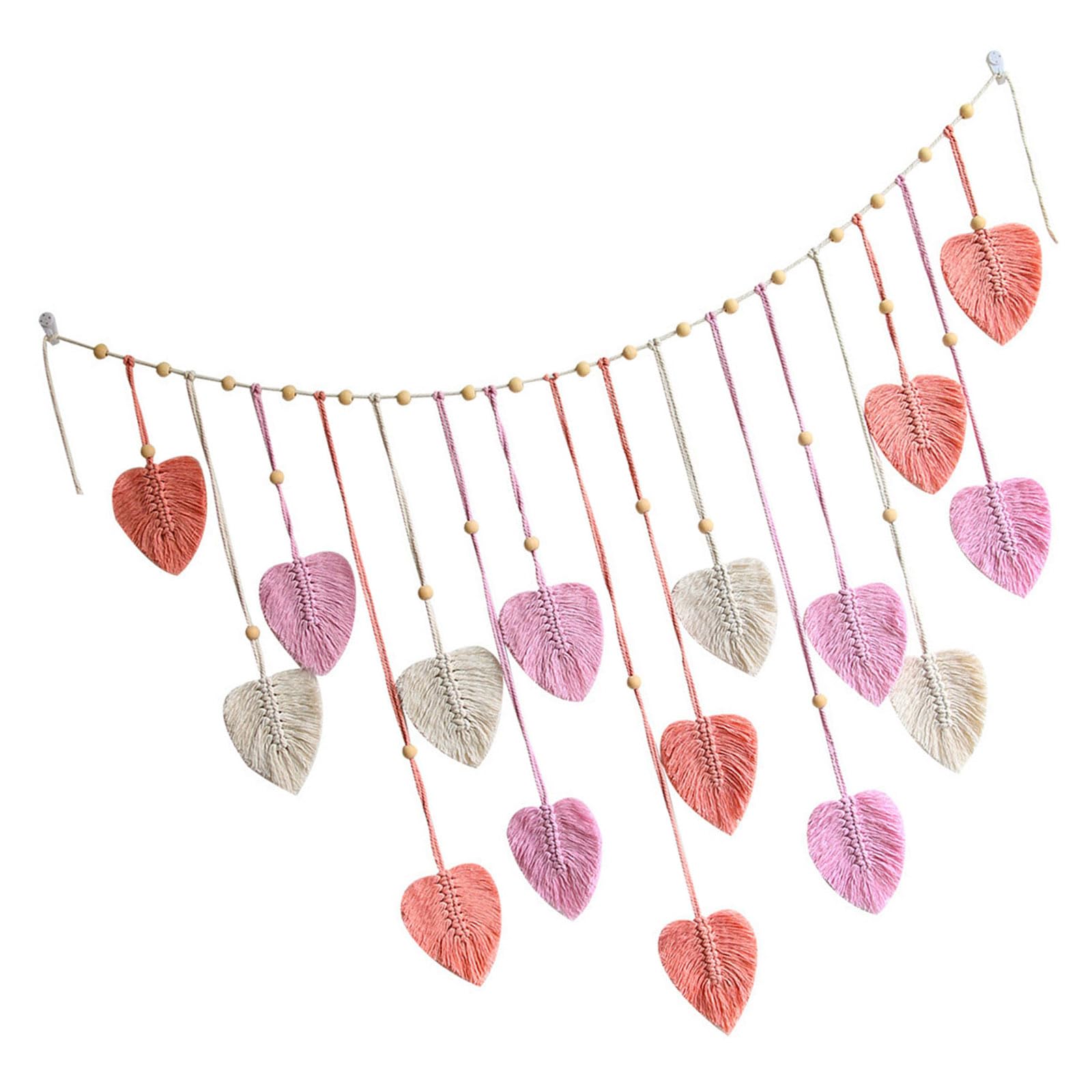 TFAOYS Home Decor Modern Bohemians Leaves Feathered Wall Art Decorations for Apartment Dorm Backdrop Macrames Wall Hanging Woven Tapestry, Macrames Hanging Bohemians Decor Tapestry