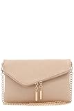 FashionPuzzle Envelope Wristlet Clutch Crossbody Bag with Chain Strap