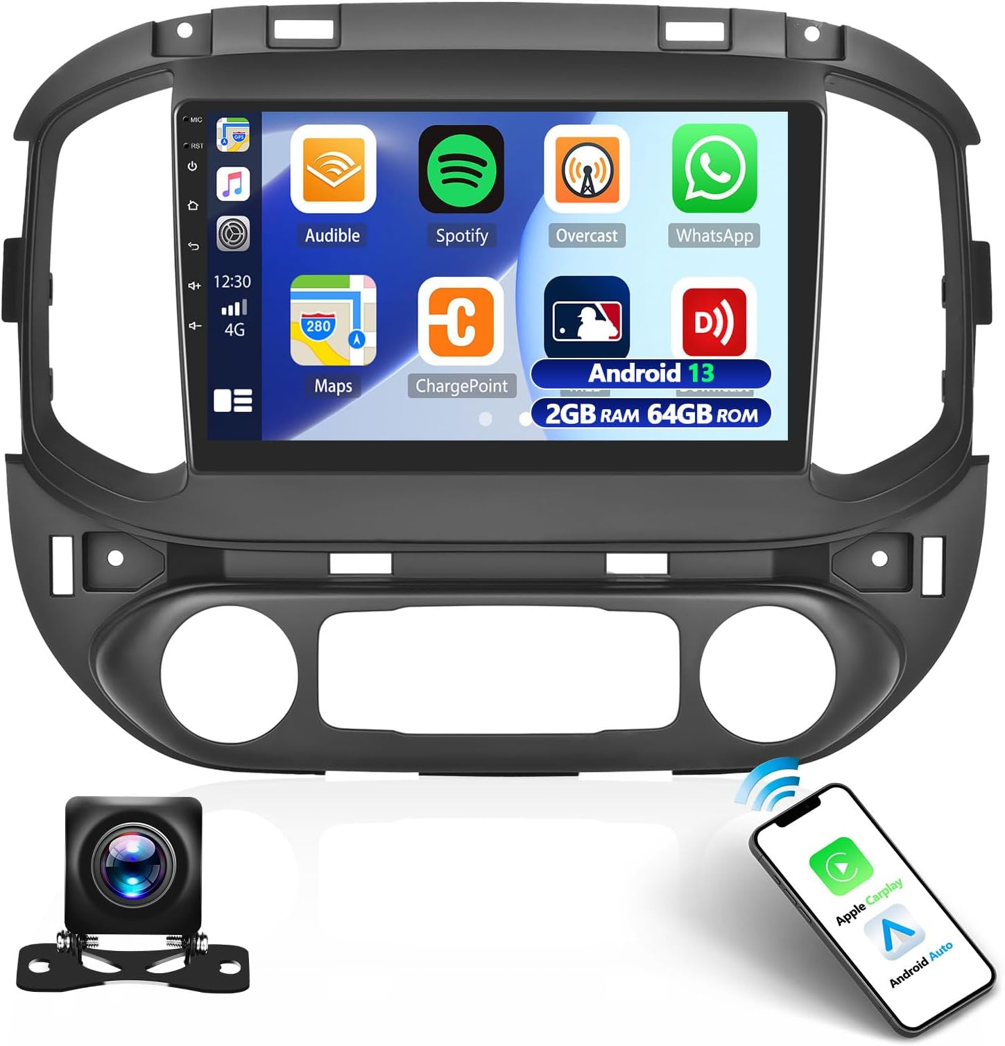 Vorally 9" Android 13 Carplay Radio For GMC Canyon 2015-20 & Chevy Colorado 2015-18 – GPS, WiFi, 2GB/32GB