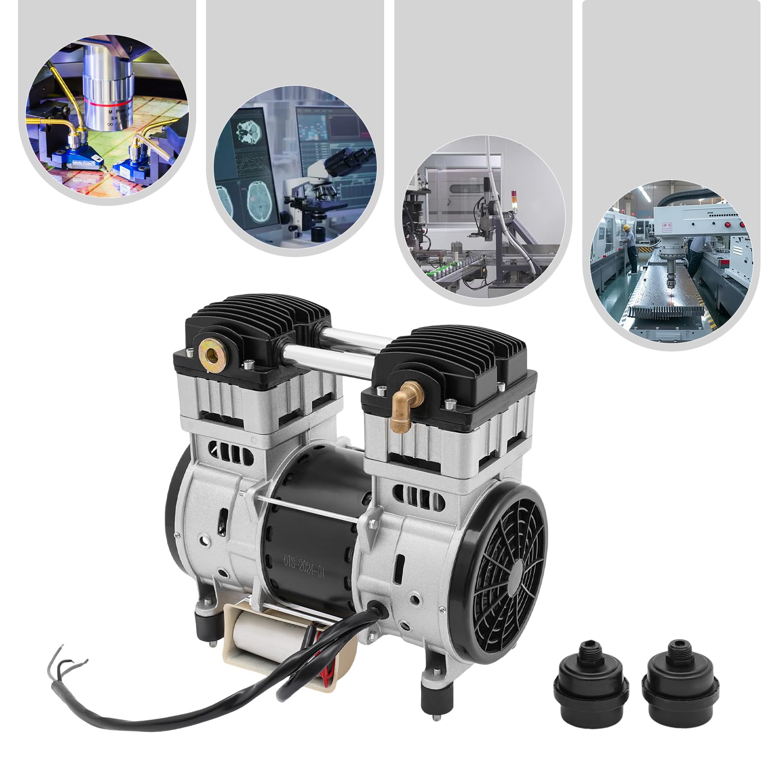Compresseur d'air, tête de pompe, avec moteur en cuivre, silencieux, protection contre la surchauffe, pour atelier, air comprimé, convient pour la construction mécanique, la réparation automobile
