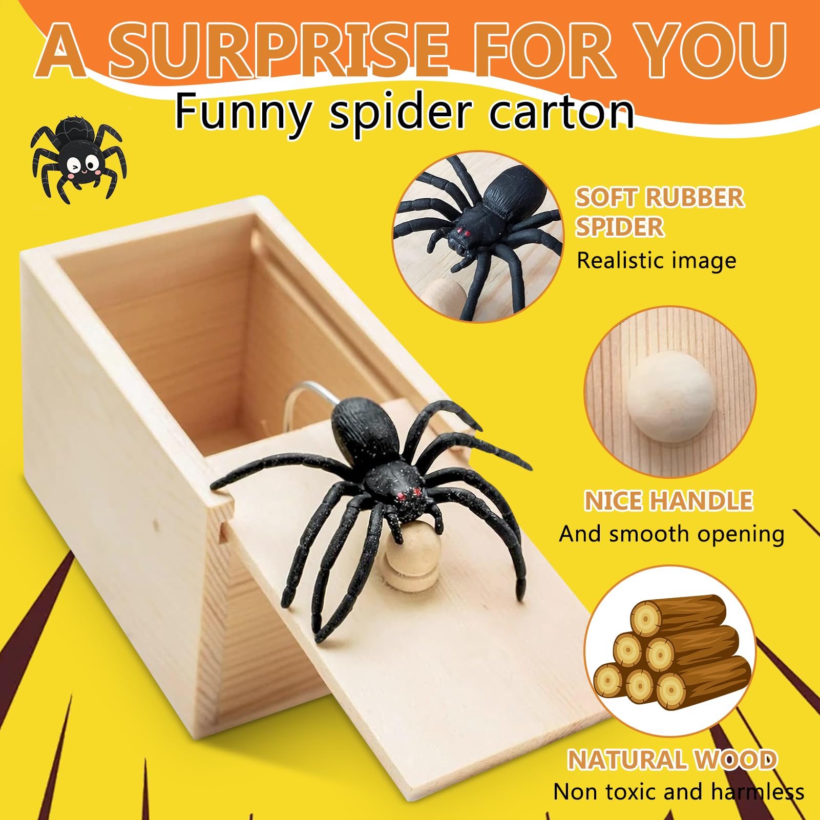 2 Boîtes Surprise Araignée Prank - Fausses Araignées Jouet Farce - Enfants et Adultes - Blague d 2 Boîtes Surprise Araignée Prank - Fausses Araignées Jouet Farce - Enfants et Adultes - Blague d
