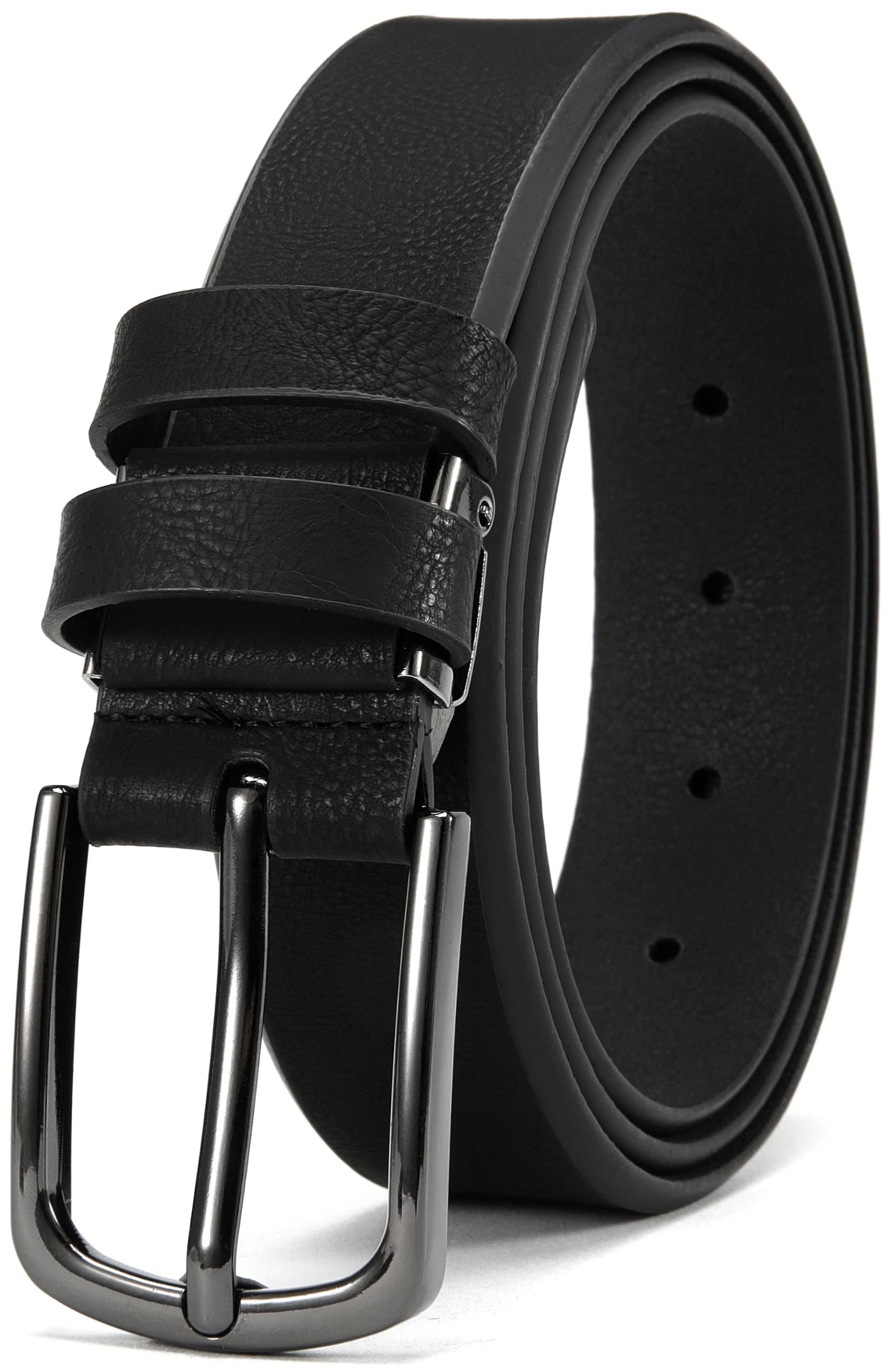 DOOPAI Mens Belt -Leather Dress Belt?Black belt Casual Wear Jeans Classic belt 1.25