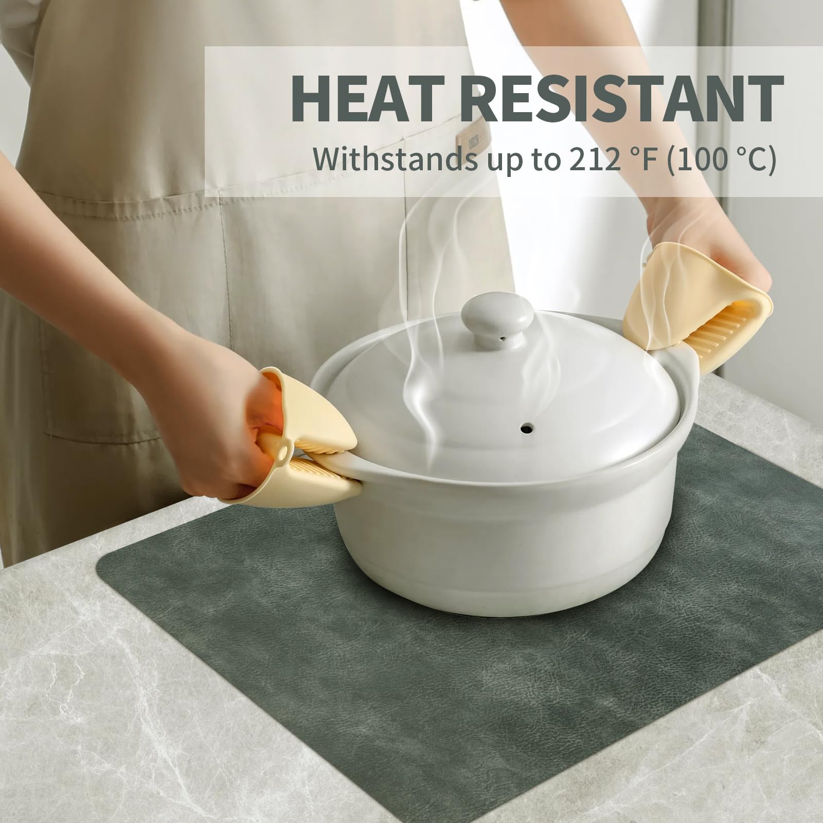 Placemats Set of 6, PU Leather Table Mats Heat Resistant Washable Non-Slip Place Mats - Image 3