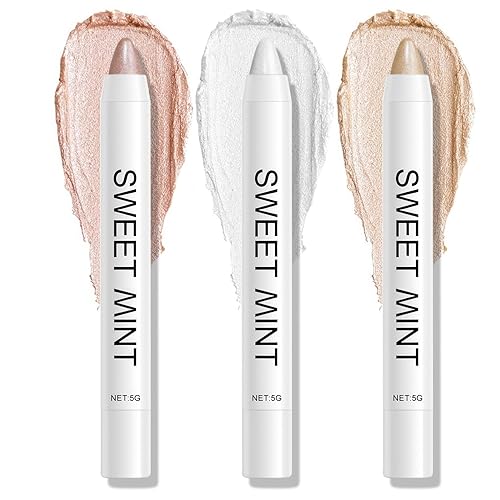 Lápiz delineador de ojos de 3 colores, profesional impermeable y duradero, kit de maquillaje de ojos brillante, kit de regalo de tamaño de viaje