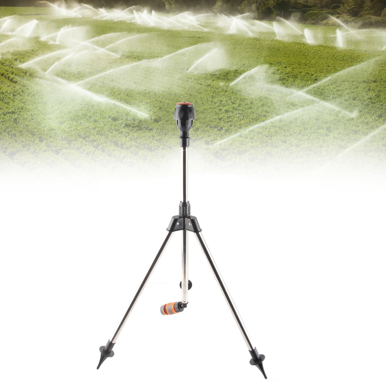 Irrigatore da Giardino Treppiedi,Ugello di Irrigazione Rotante Automatico a Treppiede,Irrigatore 360 Gradi Irrigatore ad Altezza Regolabile per Irrigazione a Treppiede per Prato da Giardino