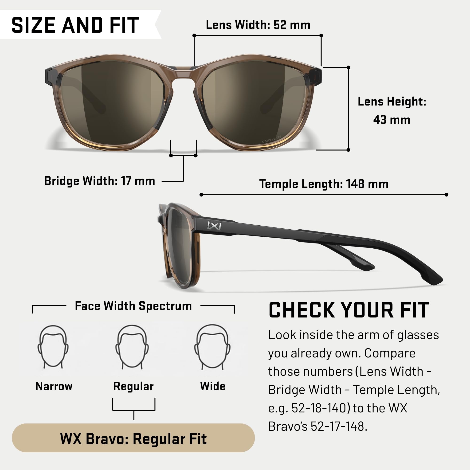 Wiley X WX Bravo - Gafas de sol de seguridad para hombres y mujeres, inastillables, protección UV, Captivate (marco negro con lentes de espejo negro CAPTIVATE™)