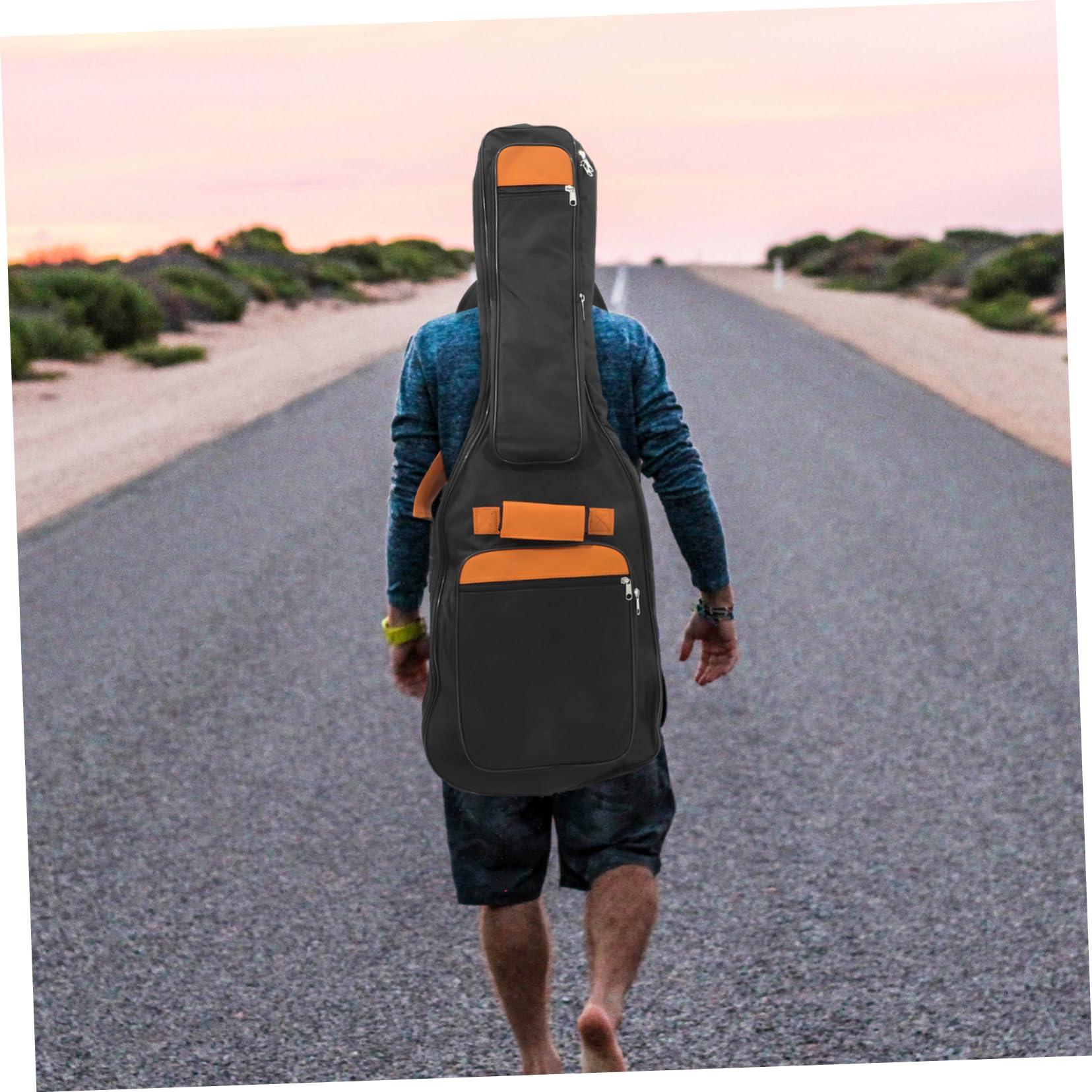 Robuste Schwarze Tragetasche und Praktischem Griff mit Glattem Reißverschluss Leichte E-gitarrentasche aus Canvas für Einfache Aufbewahrung und Transport
