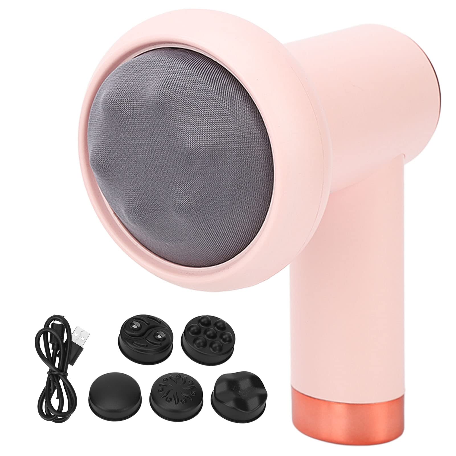 Cellulite Massager, Body Sculpting Machine, 6 Levels Wireless Electric Handheld Body Massager with 5 Massage Heads Pink for Abdomen, Waist, HIPS and Legs (Pink)