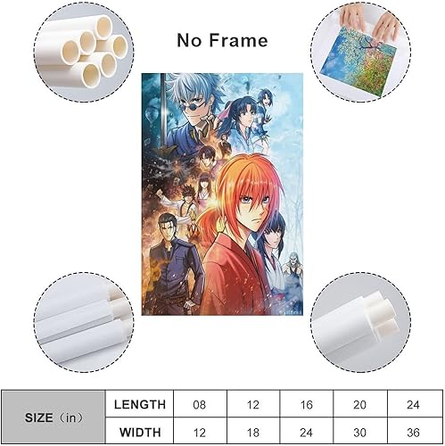 Miniatura 10 de Póster de anime Rurouni Kenshin Himura (3) pinturas artísticas de pared, lienzo para decoración de pared, decoración del hogar, decoración de sala