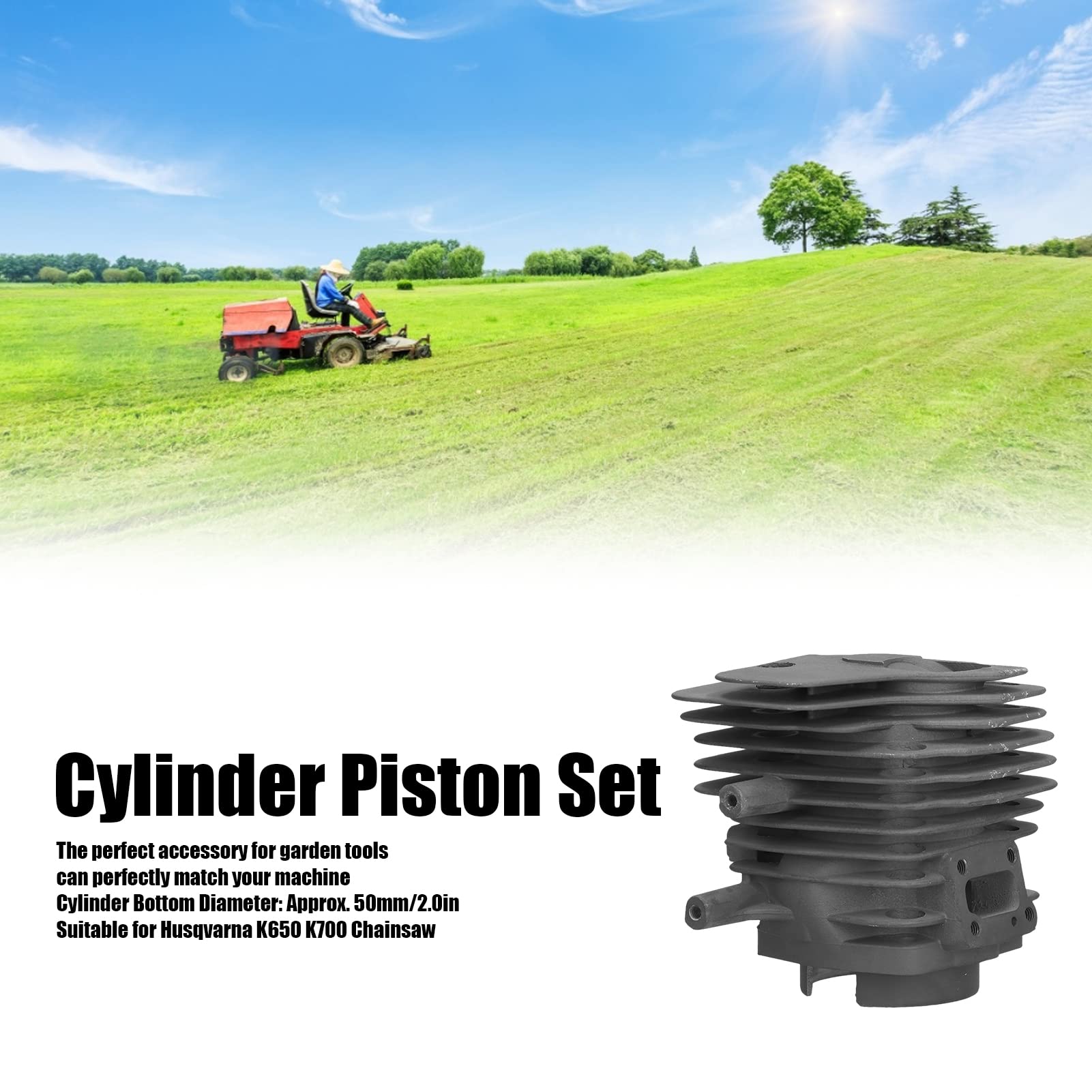 Zestaw Cylindra K650, 50mm Tłok Wytrzymała Konstrukcja, Cylinder Silnika K700 Części Zamienne, Do Pilarki Łańcuchowej, Wysoka Wydajność