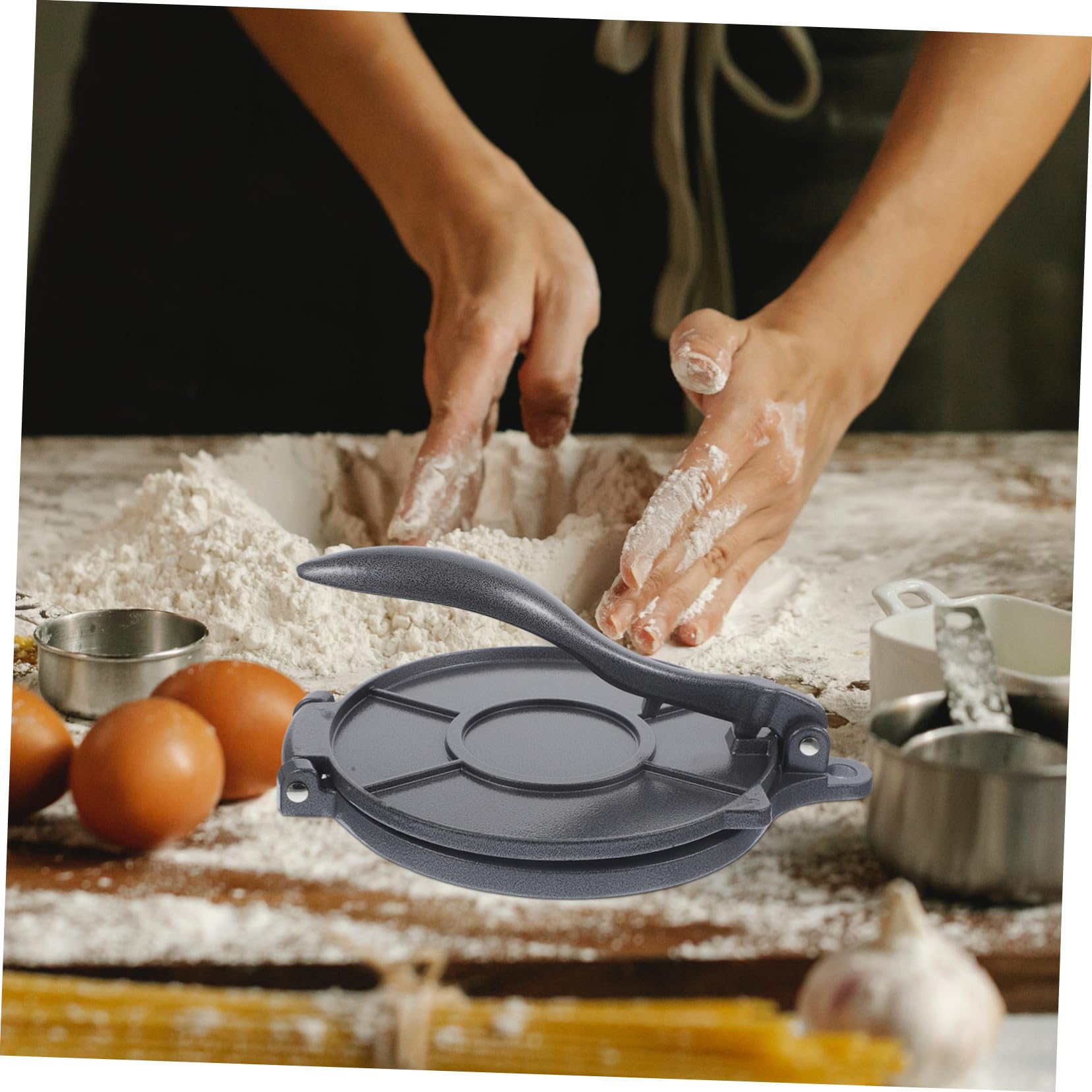Homoyoyo Pressa Forma Alluminio in Tortilla Resistente di Lega alla Rotonda Ruggine per Modellare Impasti, per Ricette in Cucina