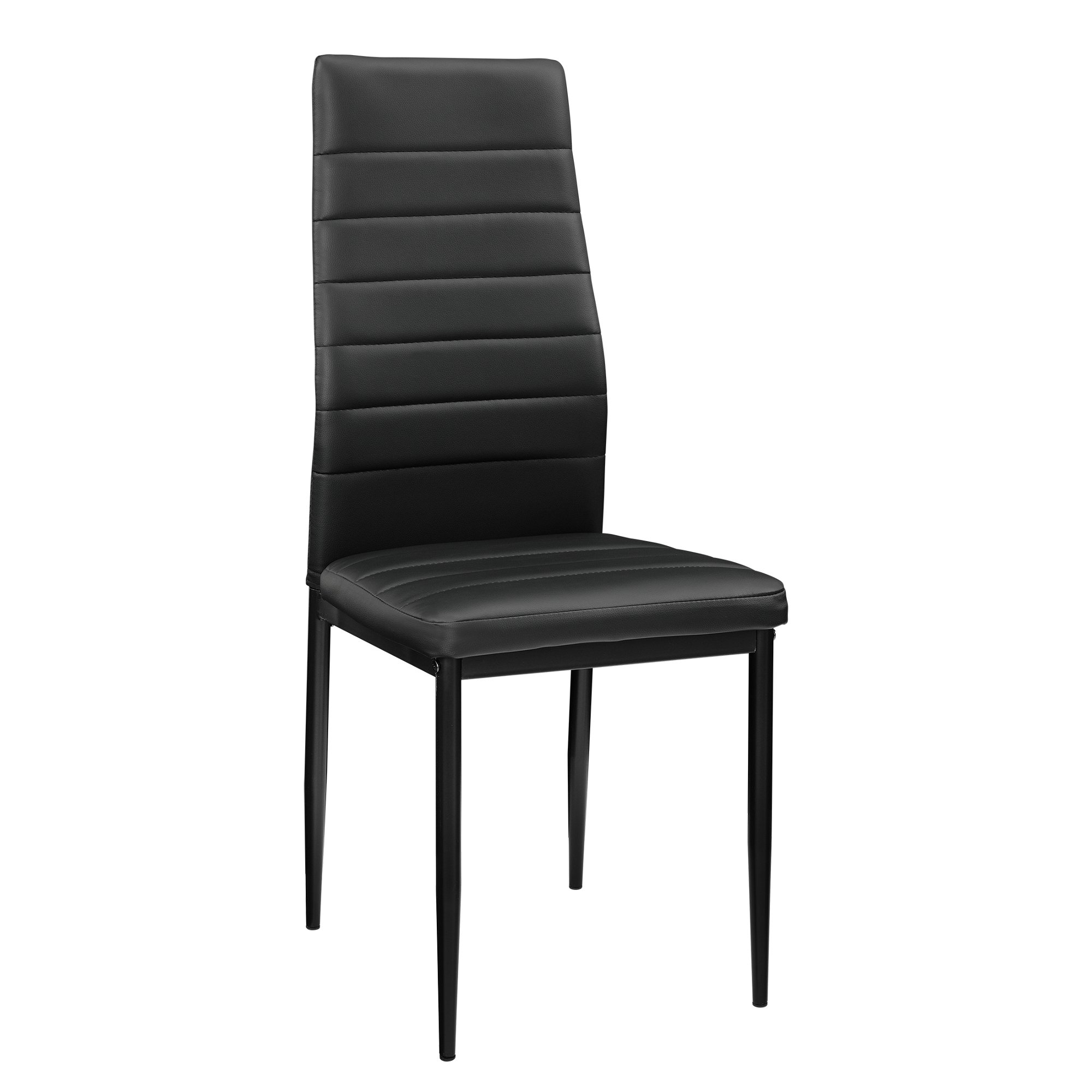 [en.casa] Set di 2 Sedie da Sala Pranzo Sedie Eleganti con Schienale Alto e Sedute Imbottite Rivestimento in Similpelle - Nero
