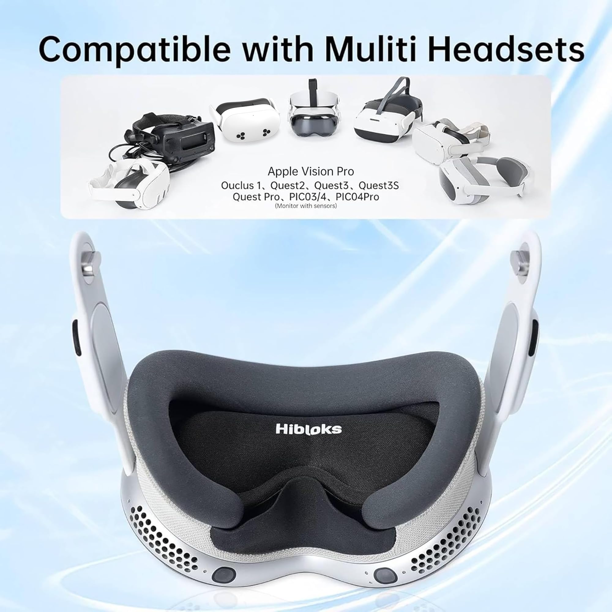 Hibloks Espaceur de lunettes pour Oculus Quest 3S, empêche la myopie et les rayures sur les objectifs de réalité virtuelle, bague et étui en silicone anti-rayures