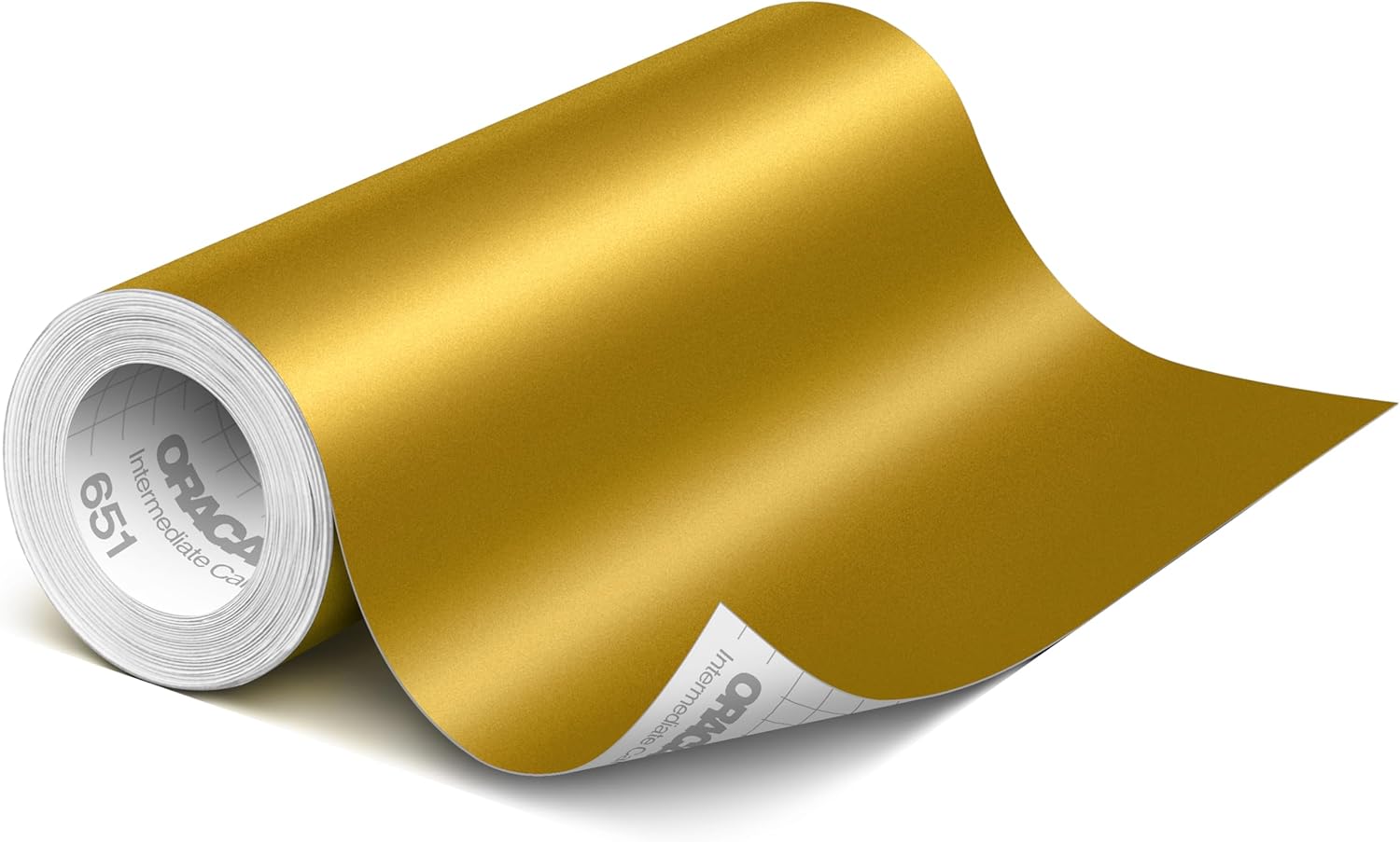 ORACAL 651 Matte Metallic Gold Vinyl Durable Roll Easy to Weed Permanent Adhesive Craft Vinyl for Plotting Machines, Decals & DIY Projects 12" x 50ft + Transfer Tape 12" x 24"