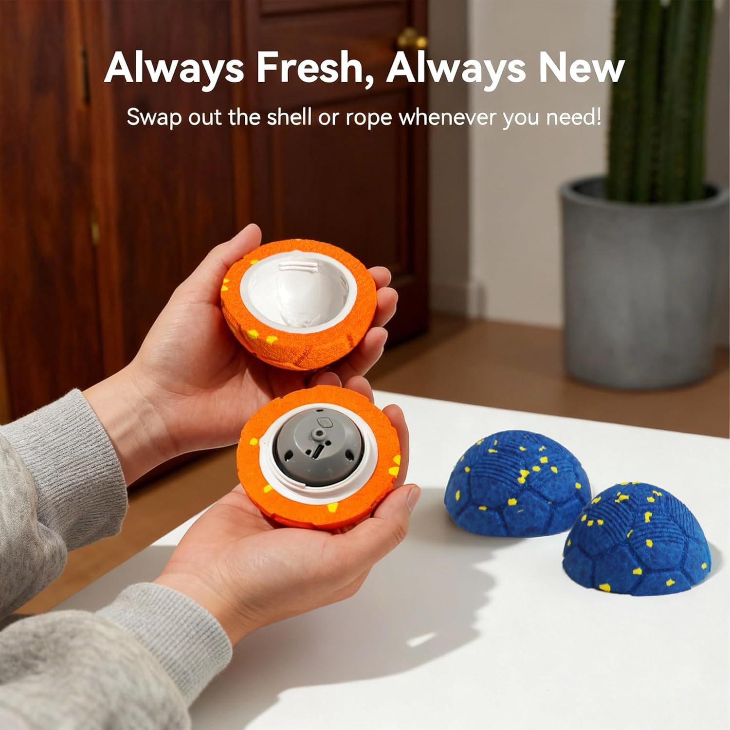 Smart Interactive Dog Ball, Dog Soccer Ball, Auto-Rolling, Bouncing and Rotating with Chew-Resistant E-TPU Material, IP54 Waterproof for Medium and Large Dogs (Blue) - Image 7