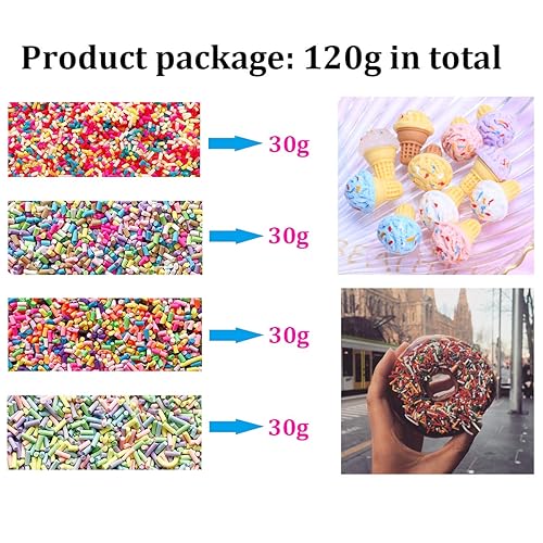 Miniatura 2 de EHOPE Gránulos falsos de arcilla para uñas de resina, rebanadas de polímero, caramelo falso, chispas de azúcar para arte de uñas, manualidades,