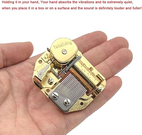 Miniatura 3 de Pursuestar Caja de música con mecanismo musical de cuerda dorada de 18 notas con engranajes de metal, increíble gracia