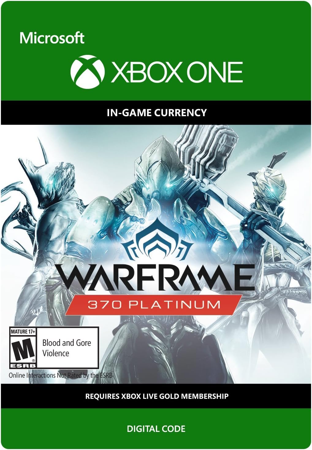 Warframe: 370 Platinum - Xbox One Digital Code